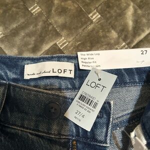 LOFT Dark Blue Wide Leg Jeans size 27